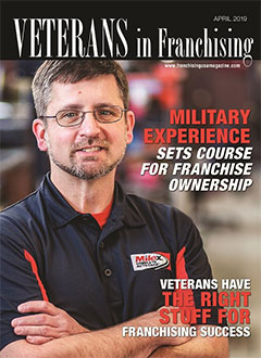 Veterans in franchising - cover of a Franchising USA Magazine April 2019